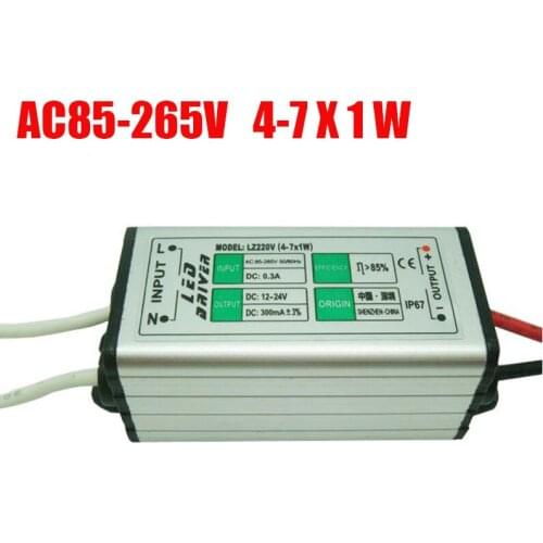 2PCS Waterproof LED Driver AC85-265V 4-7X1W Power Supply for LED Downlight Spotlight Outdoor led ligtht
