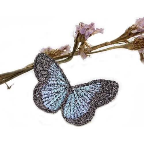 20PCS Boutique Embroidery Surinam Butterfly Appliques 50mm/55mm Translucent for Party Decor, Doll Embellishment