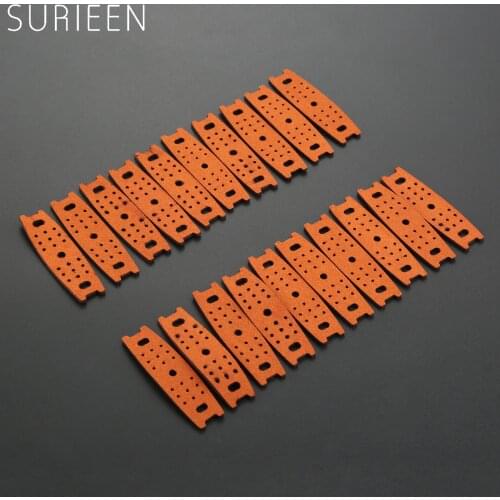 20ps Brown Slingshot Pouches Pouch Microfiber Leather+Multi Hole Outdoor Hunting Catapult Rubber Band Accessories 55mm*16mm*12mm