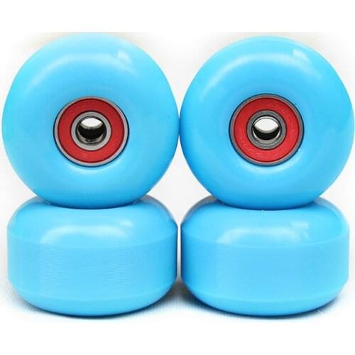 4Pcs Skateboard Wheels PU Skateboard Parts And Free 8Pcs Bearings Black 52mm*30mm Wheels 100A High-Density