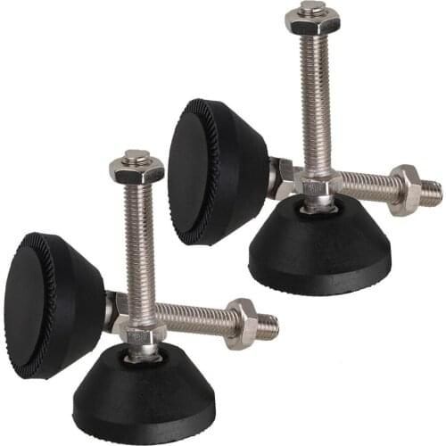 4PCS Black Adjustable Furniture Legs Table Sofa Carbinet Bed Feet Universal Joint Glide Pads