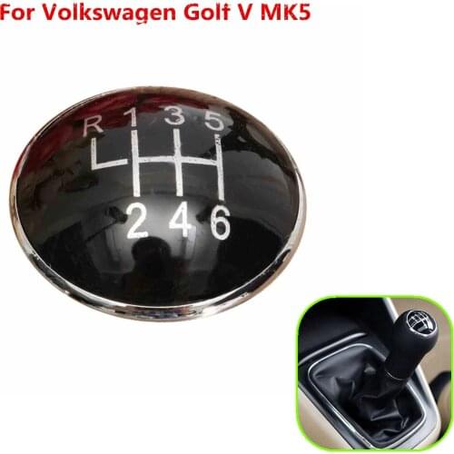 5 Speed 6 Speed Black Gear Knob Emblem Badge Cap Fit For Volkswagen Golf V MK5 2003-2009