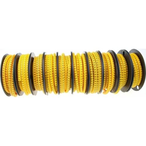 500pcs/Lot EC-0 EC-1 EC-2 EC-3 1.5mm2 Q-Z QRSTUVWXYZ English Letter Flexible Print Sleeve Tube Label Network Wire Cable Marker