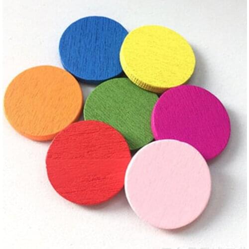 50PCSHigh quality 20mm Wooden Pieces Puzzle Board Game Colorful Chess Pieces For DIY Games Accessories