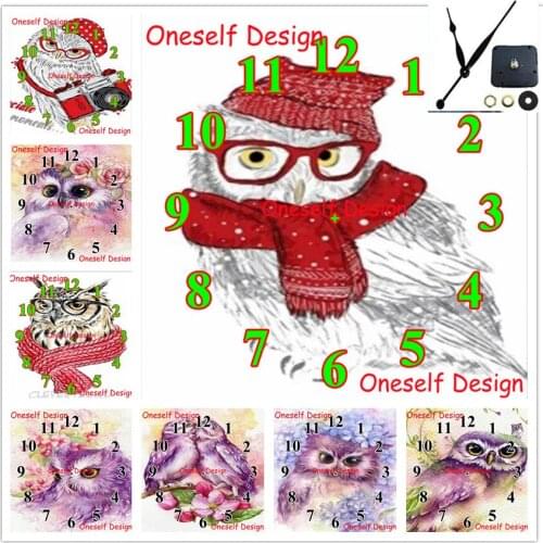 New diamond painting full with Mechanical clock diamond embroidery full animal owl diamond mosaic sale home decor wall sticker
