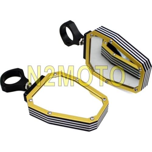 Aluminum Rearview Side Mirror 1.75" Roll Cage Clamp for Polaris RZR Ranger UTV ATV Yamaha Rhino and Viking