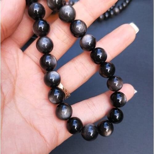 AAA LOOSE BEADS OBSIDIAN ROUND 6/8/10MM wholesale for DIY jewelry necklace 40cm