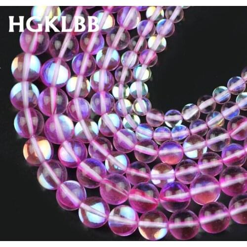 HGKLBB White Flash Crystal Moon Stone Glitte Labradorite Round Loose Beads For Jewelry Making DIY Bracelets Necklace 6/8/10mm