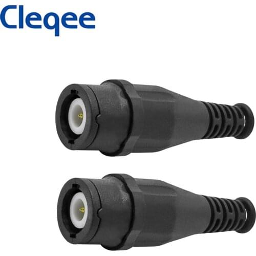 Cleqee P7001 2pcs High Quality BNC Male plug connector protective shell Gold-plated solder joint