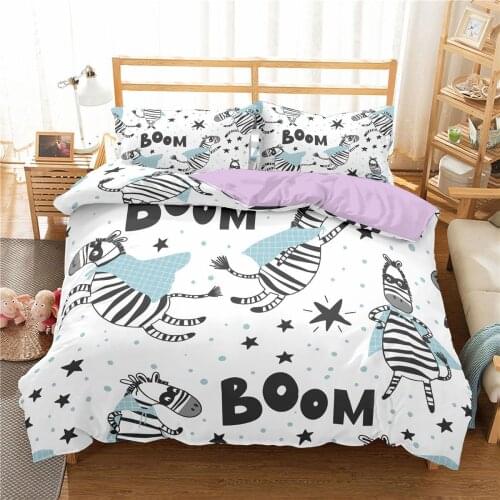 3D Animal Avatar Printed Duvet Cover Cartoon Bedding Set Soft Quilt Cover Pillowcase Child Bedroom Single Twin Queen Double King