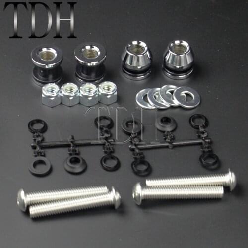 Chrome Motorcycle Sissy Bar Mounting Docking Hardware Bolt Kits Point Nuts Bushing Set For Harley Softail 2003-Up