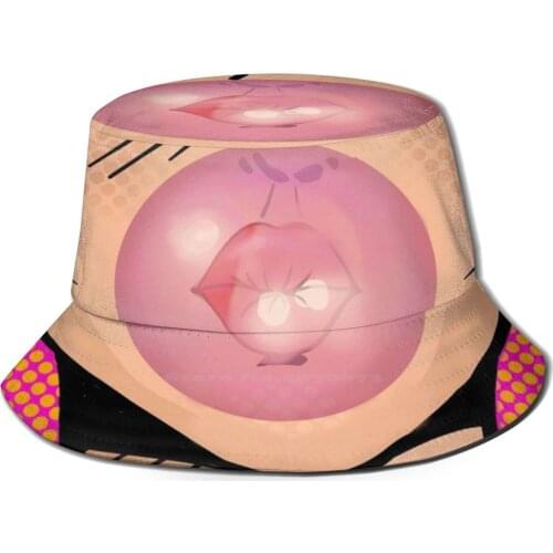 Pop Art Bubble Unisex Fashion Women Men Breathable Bucket Hats Pop Art Pop Art Comic Comic Funny Bubble Gum Humour Humorous