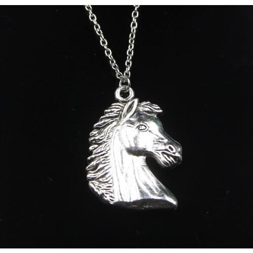 Fashion 40*29mm Horse head Pendant Necklace Link Chain For Female Choker Necklace Creative Jewelry party Gift