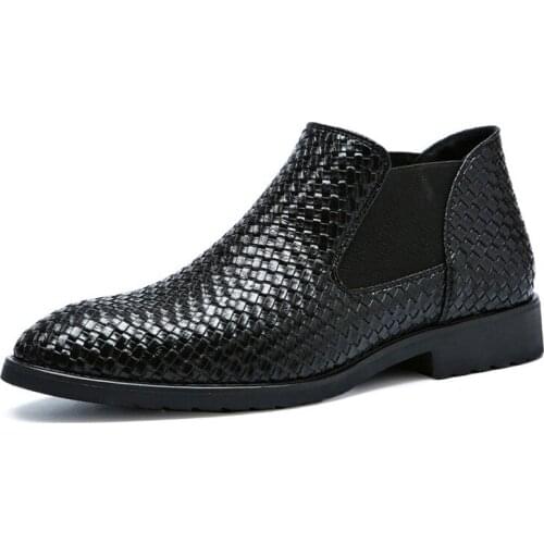 Hand Made New Men Chelsea Leather Boots Hedging Fashion Casual Multicolor Retro Trend All-match Breathable Martin Boots Men