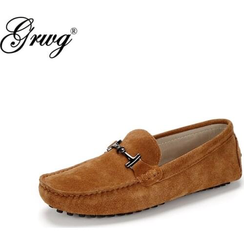 GRWG Brand Spring Summer Hot Sell Moccasins Men Loafers High Quality Genuine Leather Shoes Men Flats Lightweight Driving Shoes