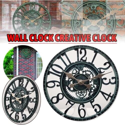 Outdoor Indoor Wall Clock Waterproof Silent Non Ticking Wall Clocks European Style Clock 12'' Bedroom Garden Home Decorating