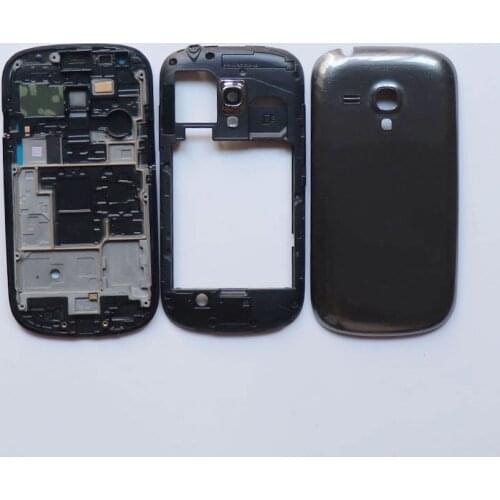 For Samsung Galaxy S3 mini GT-i8190 i8190 full housing Front Panel +Middle Frame+Battery Cover door Repair Parts White Gray Blue