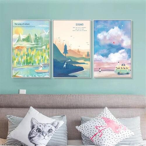 Poster And Print Cartoon Art Fairy Tale Painting Girls Wall Art Canvas Pictures For Living Room Decoration Quotes Quadros