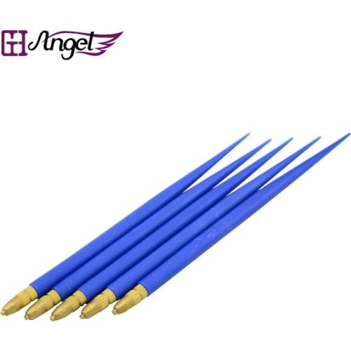 Angels 12pcs Brass Tip Plastic Ventilating Needle Holder for Making/Repair Lace Wigs Human Hair weft Crochet Needle costura Tool