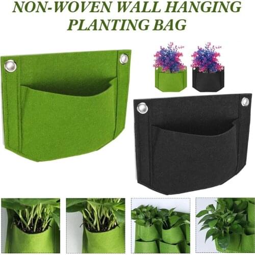 Wall Hanging Planting Bags big Pockets Green Grow Bag Planter Vertical Garden Vegetable Thickened Non-Woven Fabric Bag Home