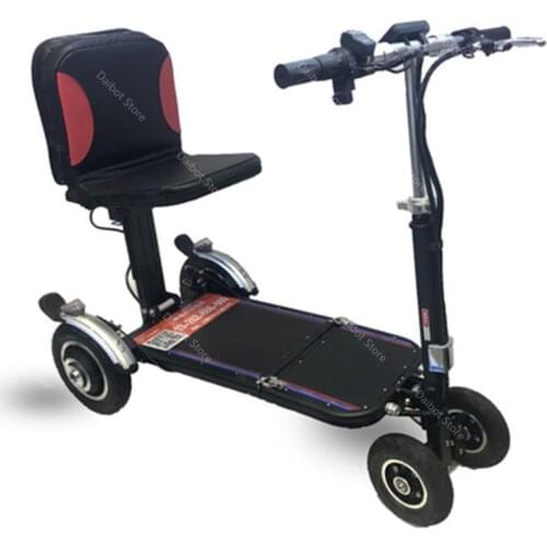 Portable Electric e Bike Bicycle 4 Wheel Electric Bicycles 250W 36V 15KM/H Folding Bike Electric Tricycle With Removable Battery