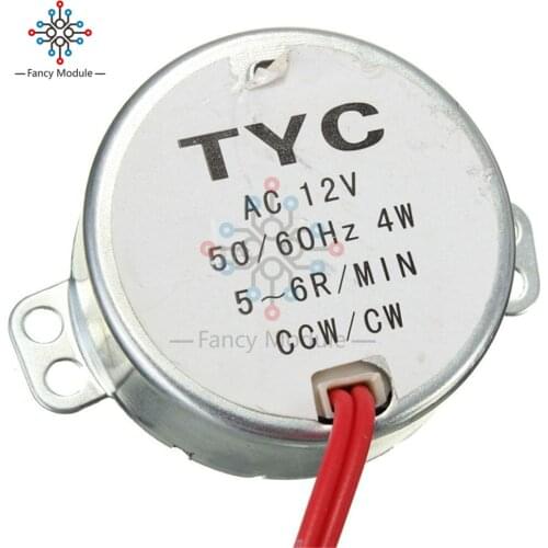 AC 12V 4W TYC-50 50 / 60Hz Synchronous Motor 5 / 6RPM CW CCW Microwave Oven Tray Motor Low Noise Motor