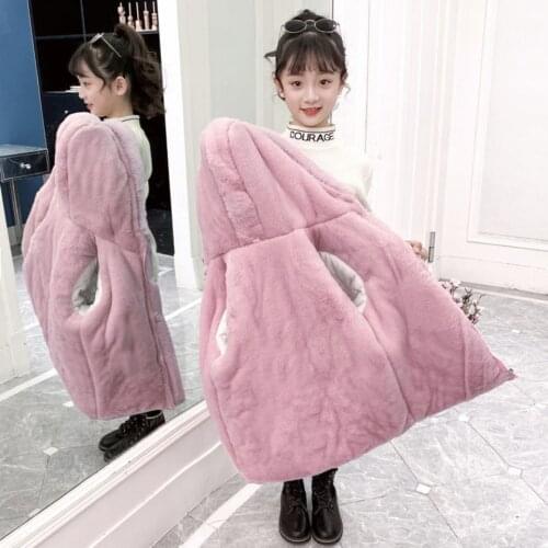 Girl Down Jacket 2021 New Winter Plus Thick Faux Fur Coat Liner Long Parka Warm Outer Wear High Quality Baby Clothes 3 -12 Years