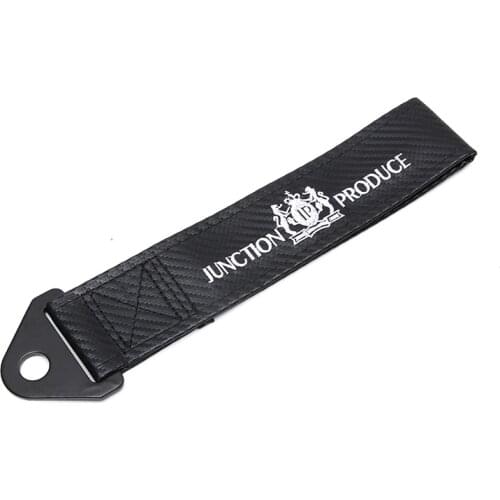 Carbon fiber cloth Trailer Tow Rope Belt for Junction Produce JP VIP emblem Car Front bumper decoration for Toyota accessories