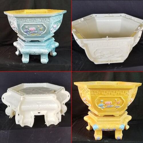 Luxury Cement Flowerpot ABS Mould Chinese style Concrete Mold flower pot DIY craft tools garden supply succulent pot