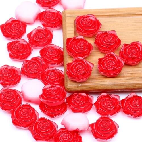 Rose 10pcs 18mm Flatback Half Pearls Rhinestone For Nail Art Cellphone DIY Jewelry Crafts Decorations