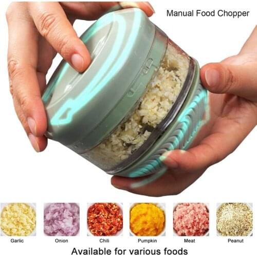Mini Manual Food Garlic Chopper Crusher Vegetable Dicers Grinder Mincer Shredder for Fruit Boneless Meat Food Processor
