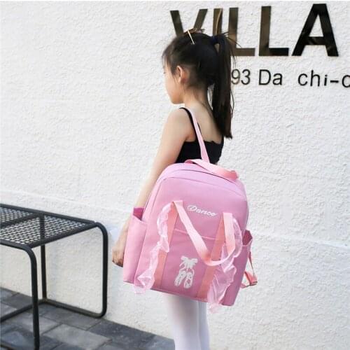 Student School Gym Backpack Toe Shoes Printing Shoulder Bag For Girls Pink Purple Ballet Dance Package High Quality Waterproof