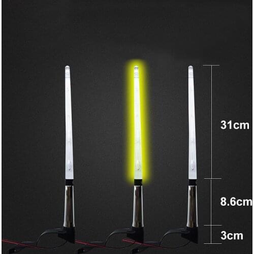 1Pcs Universal Car External Light Antenna Flag Pole 12V LED Light Signal Amplifier AM FM Aerial Antenna Decoration for Auto