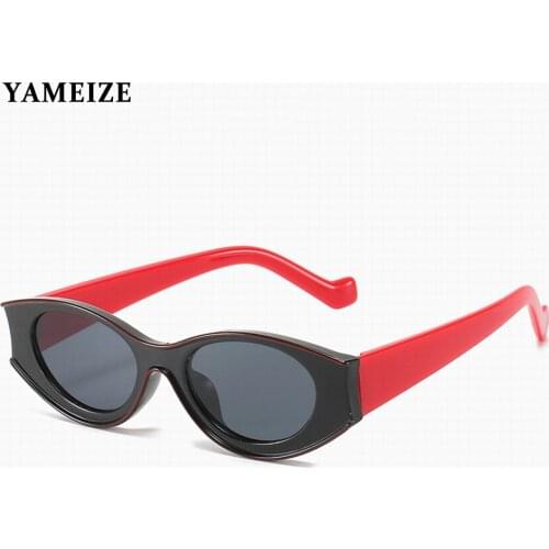 YAMEIZE Fashion Cat Eye Kids Sunglasses Girls Boys Oval Eyeglasses Concave Frame Sunglasses UV Protection Children Eyewear Gafas