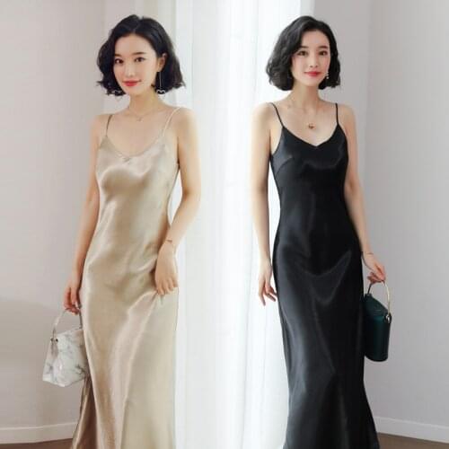 Elegant Stain Dress For Women Summer Spaghetti Strap Backless Wrap Party Club Bodycon Femal Maxi Long Dresses Vestido