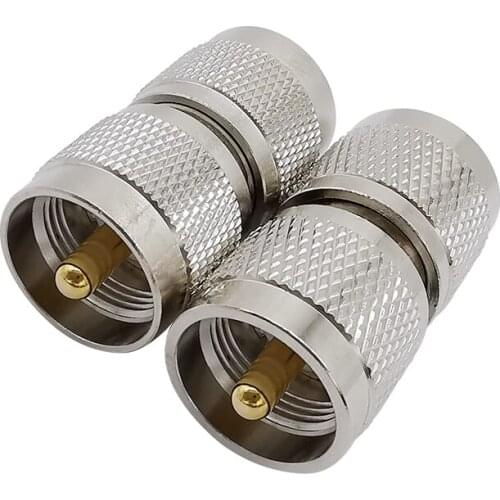 1Pcs UHF Male PL-259 PL259 to Male PL-259 Connector RF Coaxial Cable Adapter UHF to UHF Plug Converter For WiFi Router Antenna