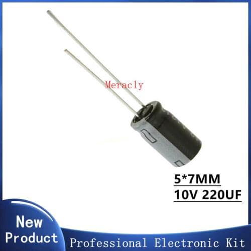 10PCS 10V 220UF 20% High frequency and low impedance in-line aluminum electrolytic capacitors long life Brand new authentic