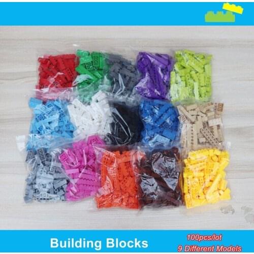 15 Colors 100pcs Enlighten Bulk Building Block Bricks Sets For Kids Mix 9 Models Figure Blocks 2 x 4 1 x 1 1 x 2 1 x 4 2 x 2