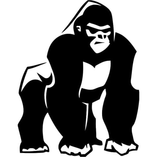 12.5cm*16.2cm Gorilla Monkey Primate Decor Vinyl Stickers Decals Black/Silver S3-6051