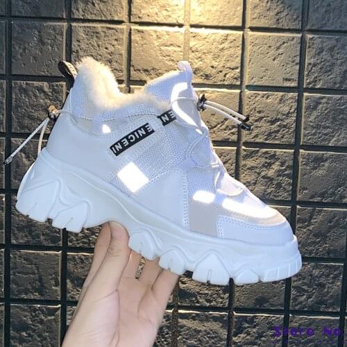 2020 Shoes Winter Warm Platform Woman Snow Boots Plush Female Casual Sneakers Faux Suede Leather Female Snowboots Warm Shoes Fur