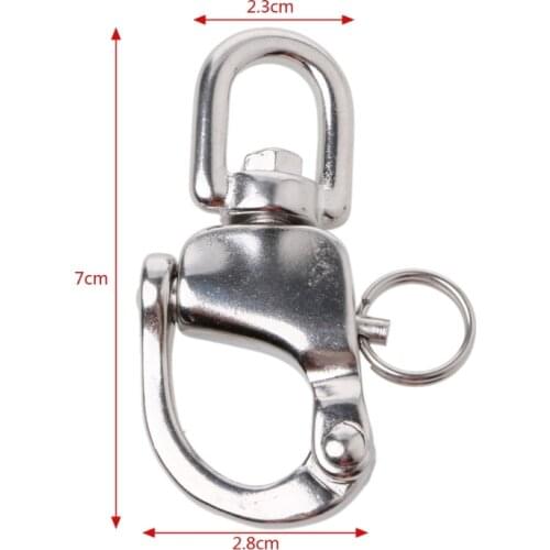 2021 New Stainless Steel Heavy Duty Snap Shackle D Ring Swivel Bail Marine Boat Yacht Sailing