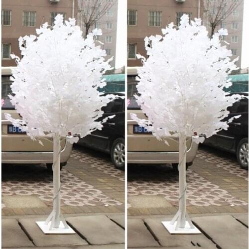 2018 New Wedding Props White Ginkgo Road Cited Columns Holiday Wish Tree Party Welcome Area Decoration Supplies 4pcs/lot