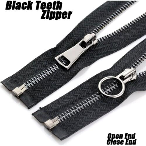 5# 15/20/40/50/60/70/80/90/100/120/150cm metal zipper plating gun metal black open close-end zipper zippers pull