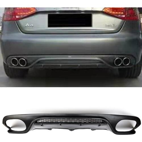Car Rear Diffuser Lip Bumper Spoiler Plastic Body Kit Splitter For Audi A4 B8 08-13