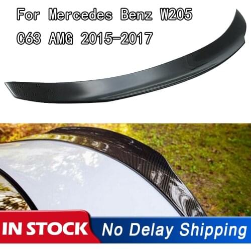 Car Rear Trunk Spoiler Lip Wing Carbon Fiber Performance Highkick Spoilers Accessories For Mercedes Benz W205 C63 AMG 2015-2017