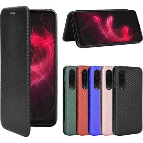 For Sharp Aquos Zero 5G Basic Luxury Flip Carbon Fiber Skin Magnetic Adsorption Case For Sharp Aquos Zero 5G Basic Phone Bags
