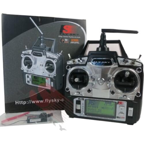 FlySky FS-T6 FS T6 2.4G Digital Proportional 6 Channels Transmitter & Receiver FS-R6C w/ LED Screen wholesale Free shipping