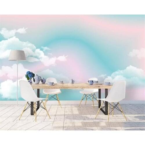 Beibehang custom made Photo wallpaper mural Silk material Abstract landscape rainbow Childrens room background 3d wallpaper