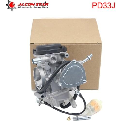 Alconstar- 33mm PD33J Carb Motorcycle Carburetor 4 Stroke for Yamaha YFM350 YFM400 YFM450 4X4 for Kawasaki KFX400 400CC Engine