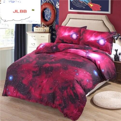 Hipster Galaxy Bedding Set Universe Outer Space Themed Galaxy Print Bed linen Bed sheet Bedclothes Queen Size Cheap Hot
